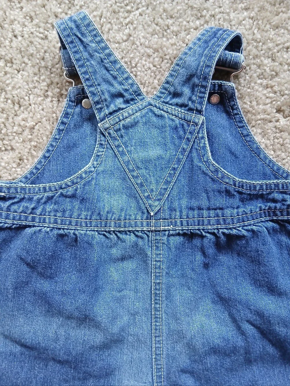 Vintage Rainbow Tag Gymboree Blue Denim Kids Overalls Embroidered Pocket Y2K